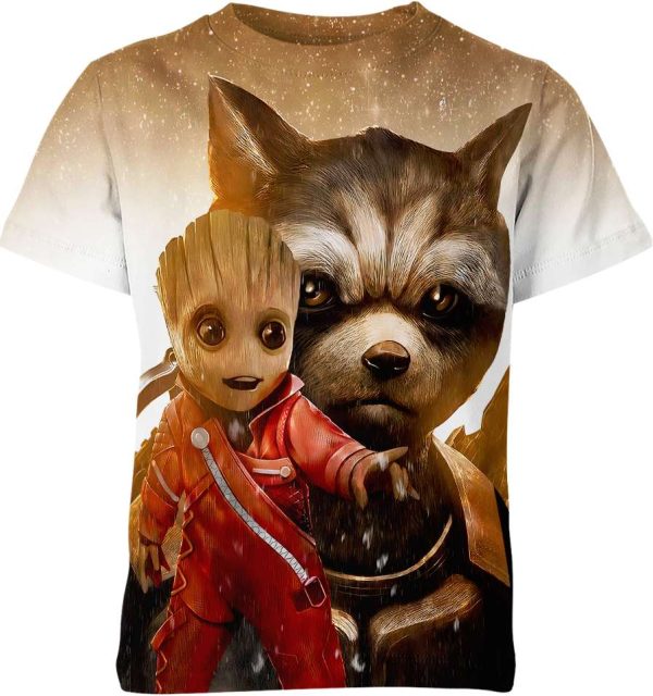 Groot And Rocket Raccoon Shirt Jezsport.com