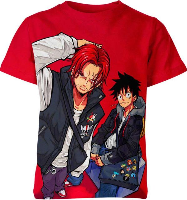 Shanks x Monkey D Luffy From One Piece Shirt Jezsport.com