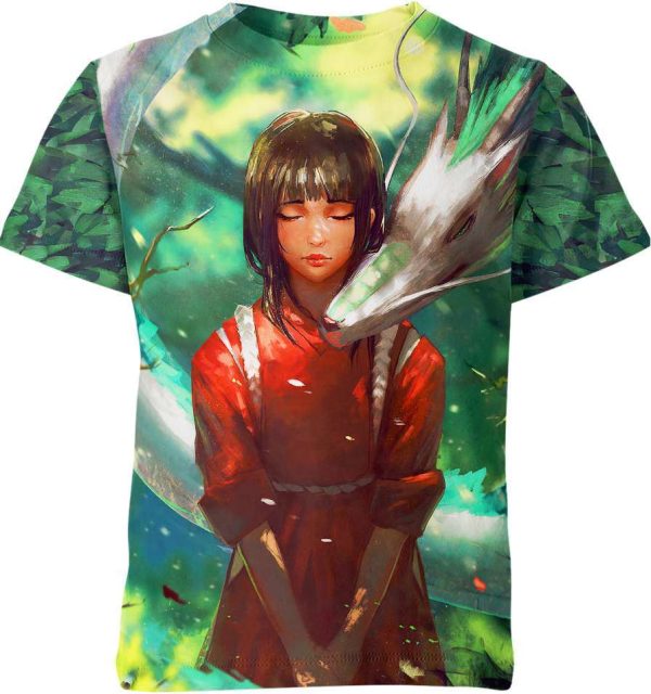 Haku and Chihiro Ogino in Spirited Away From Studio Ghibli Shirt Jezsport.com