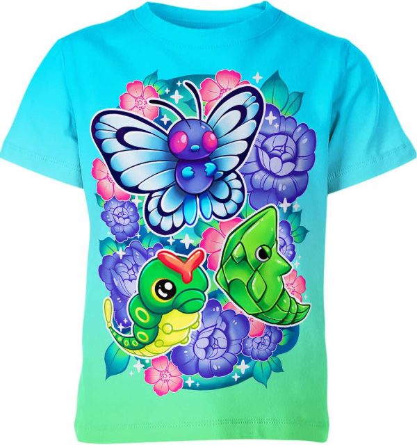 Caterpie Metapod Butterfree From Pokemon Shirt Jezsport.com