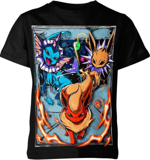 Eevee Flareon Vaporeon From Pokemon Shirt Jezsport.com