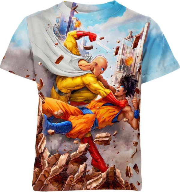 Saitama Vs Son Goku From Dragon Ball Z X One Punch Man Shirt Jezsport.com