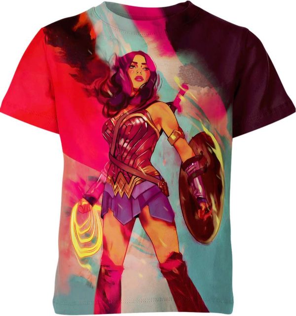 Wonder Woman Shirt, DC Comics Shirt, 3D Printing T-Shirts Jezsport.com