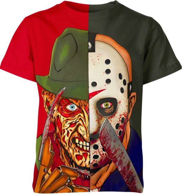 Freddy X Jason A Nightmare On Elm Street Friday The 13Th Shirt Jezsport.com