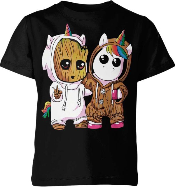 Unicorn X Baby Groot Shirt Jezsport.com