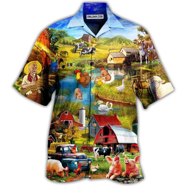 Farm Love Animals In The Village - Hawaiian Shirt Jezsport.com