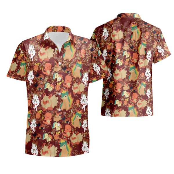 Fire Type Pokemon Hawaiian Shirt summer shirt Jezsport.com