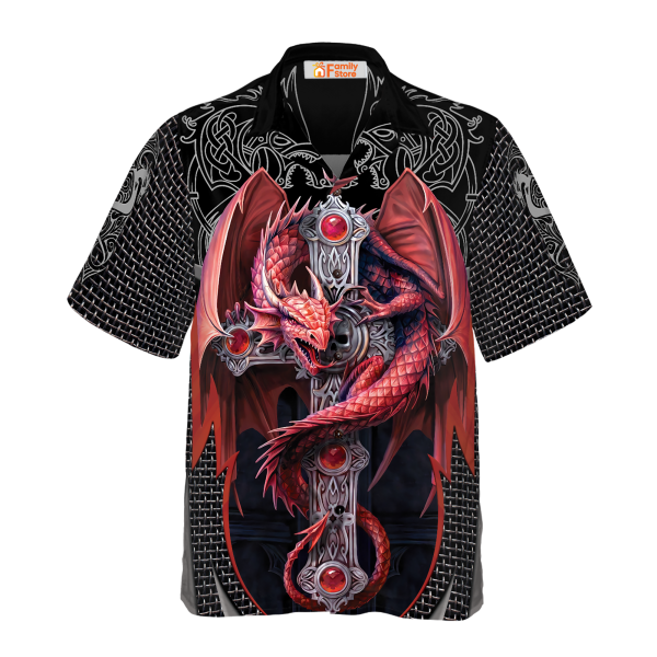 Fire Gothic Dragon Hawaiian Shirt Jezsport.com