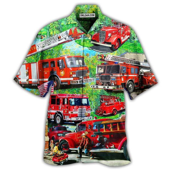 Firefighter Brave Just Like My Daddy - Hawaiian Shirt Jezsport.com