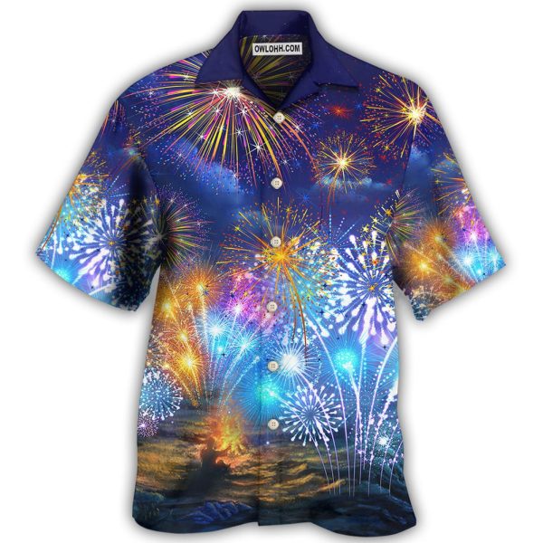 Firework By Night - Hawaiian Shirt Jezsport.com