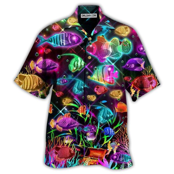 Fish Even Small Fish Are Fish Neon Style - Hawaiian Shirt Jezsport.com