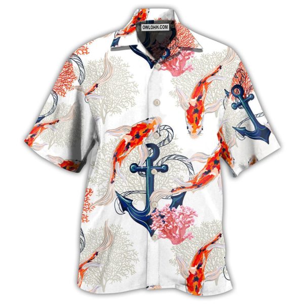 Fish Koi Fish Anchor Coral - Hawaiian Shirt Jezsport.com