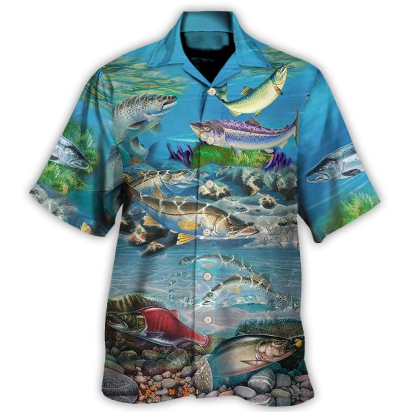 Fish Salmon Is My Therapy Cool - Hawaiian Shirt Jezsport.com