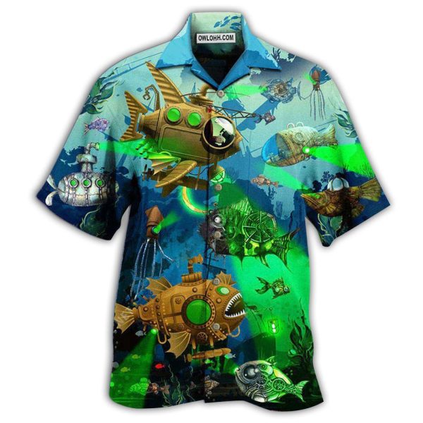 Fish Steampunk Ocean - Hawaiian Shirt Jezsport.com