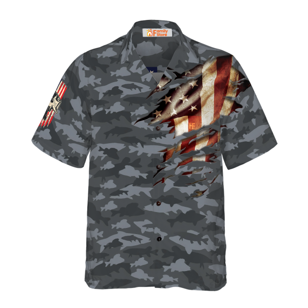 Fishing American Flag Hawaiian Shirt Jezsport.com