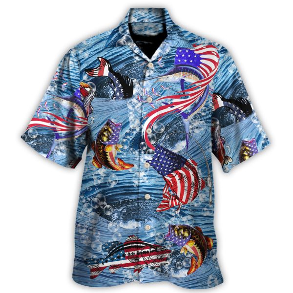 Fishing Hard America Cool - Hawaiian Shirt Jezsport.com