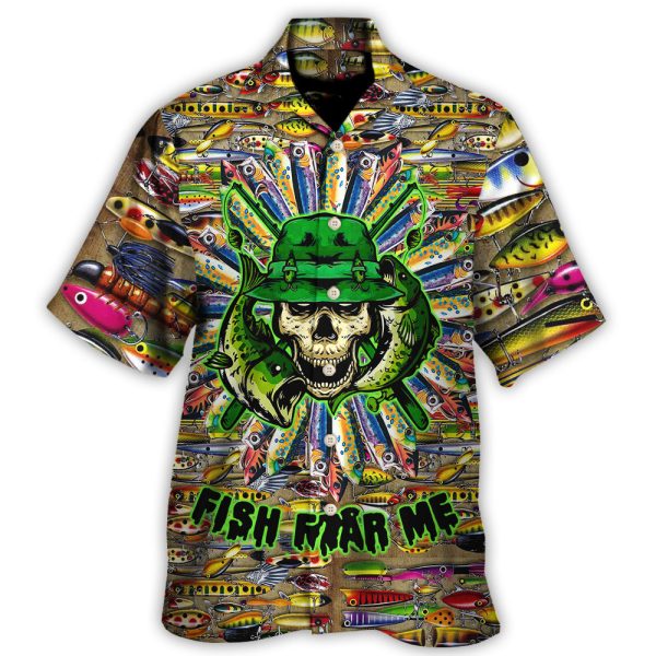 Fishing Just A Man Loves Fishing Skull Cool - Hawaiian Shirt Jezsport.com