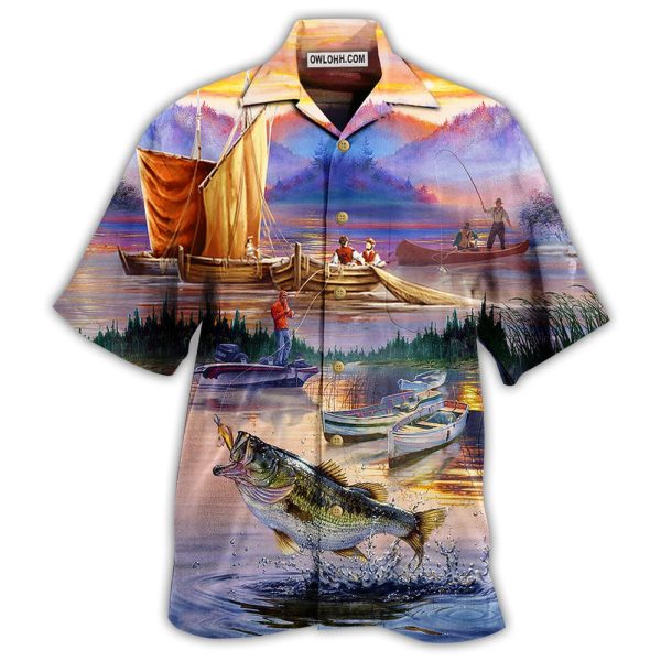 Fishing Under Sunset Cool - Hawaiian Shirt Jezsport.com