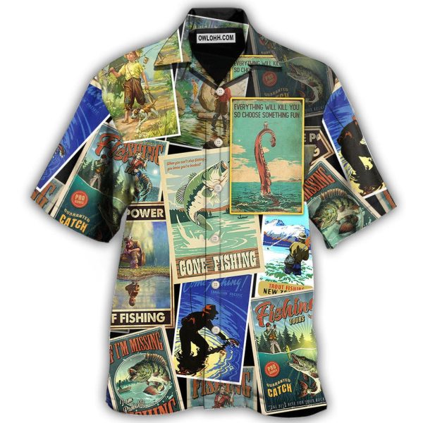 Fishing Retro Art Style - Hawaiian Shirt Jezsport.com