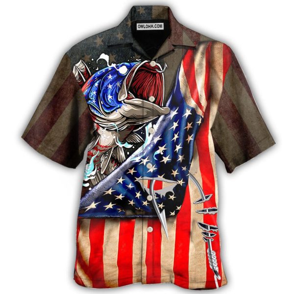 Fishing US Flag Cool Style - Hawaiian Shirt Jezsport.com