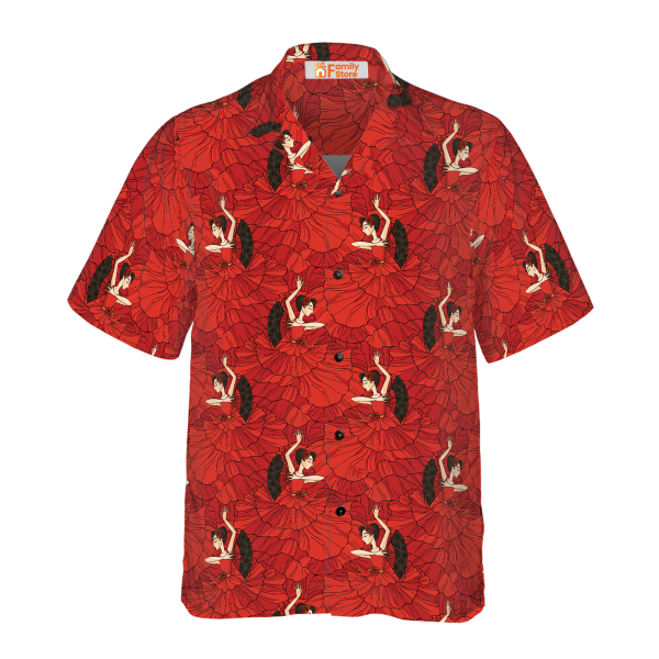 Flamenco Seamless Pattern Hawaiian Shirt Jezsport.com