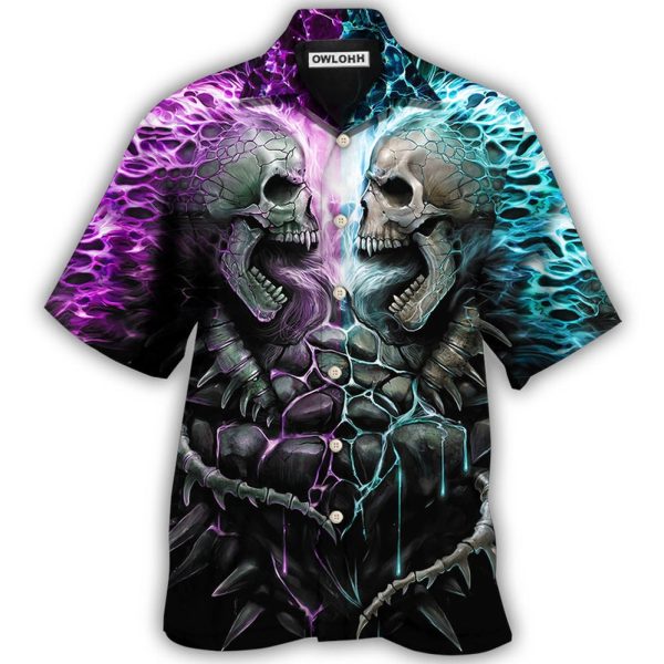 Skull Flaming Skull Style - Hawaiian Shirt Jezsport.com