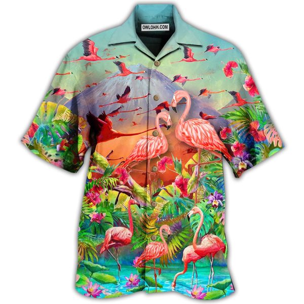 Flamingo Couple Love - Hawaiian Shirt Jezsport.com