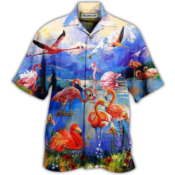 Flamingo Fly To Hawaii - Hawaiian Shirt Jezsport.com