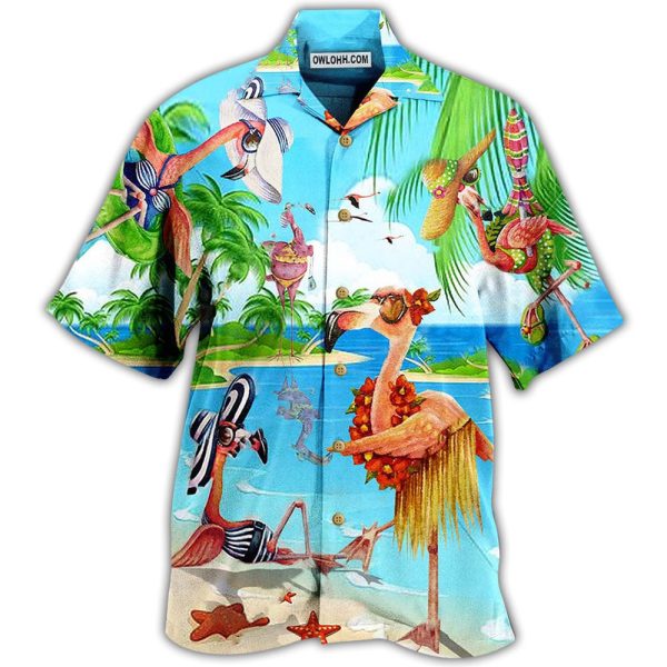 Flamingo Love Beach Amazing - Hawaiian Shirt Jezsport.com
