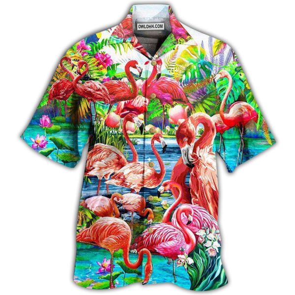 Flamingo Green Slow Down Enjoy The Moment - Hawaiian Shirt Jezsport.com