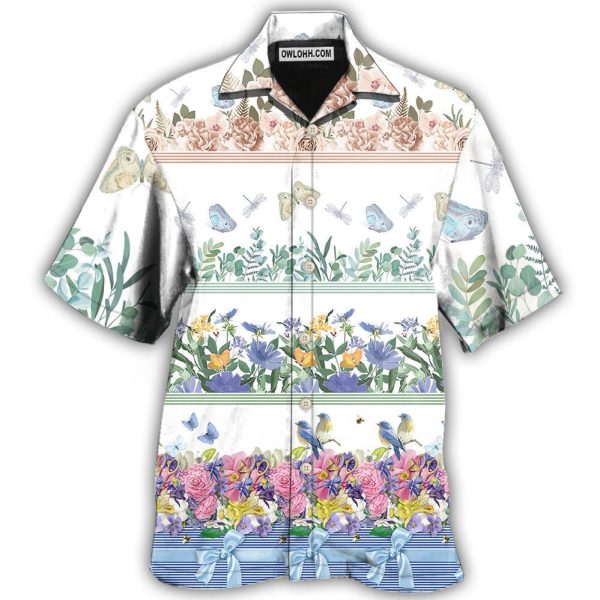 Flower Amazing Florist Bird And Butterfly - Hawaiian Shirt Jezsport.com