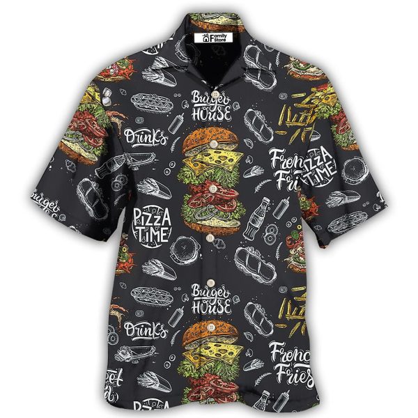 Food Burger House Pizza Time Hawaiian Shirt Jezsport.com