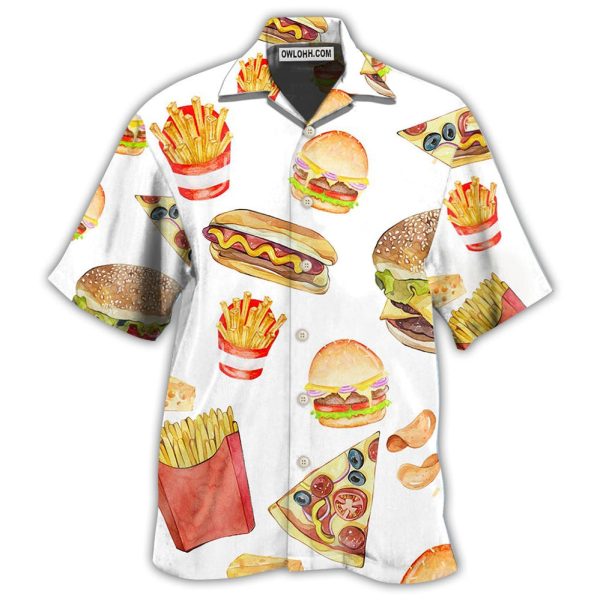 Food Fast Food White Style - Hawaiian Shirt Jezsport.com