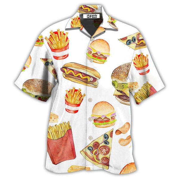 Food Fast Food White Style Hawaiian Shirt Jezsport.com