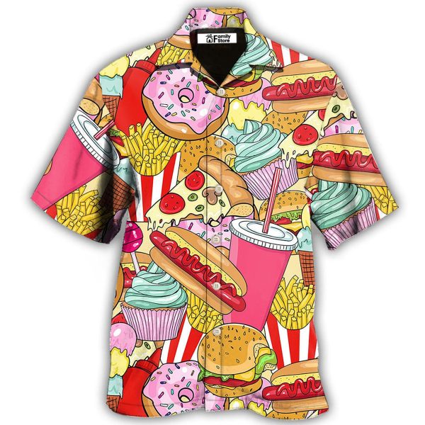 Food Junk Food Art Colorful Hawaiian Shirt Jezsport.com