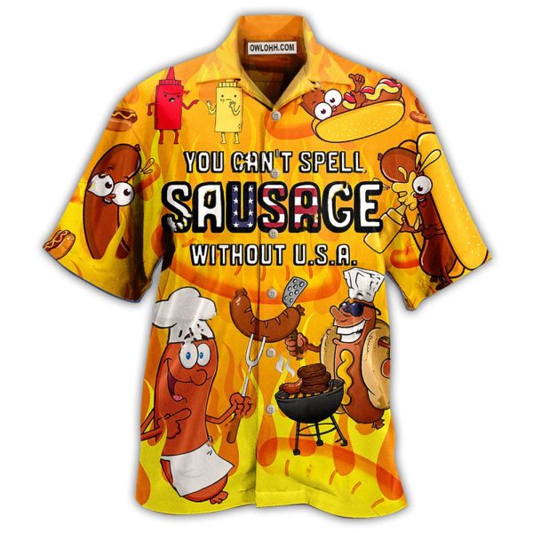 Food You Can't Spell Sausage Without USA Funny - Hawaiian Shirt Jezsport.com