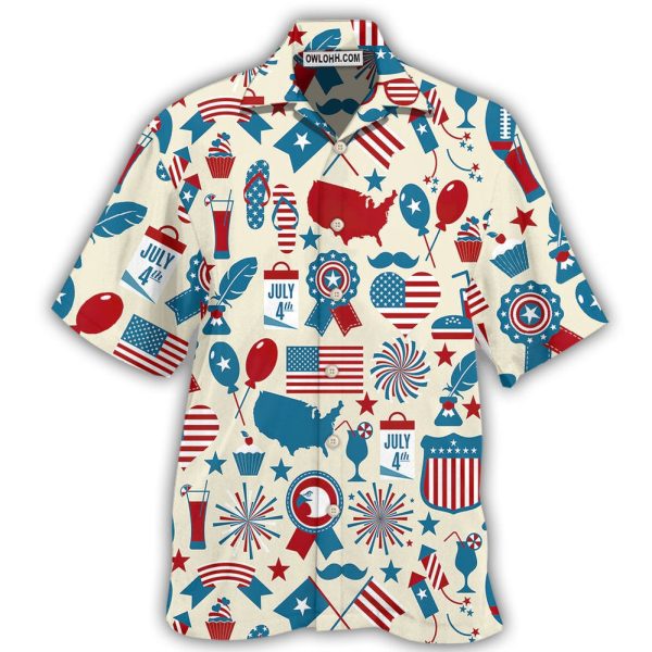 America Independence Day Fourth of July Independence Day Symbols - Hawaiian Shirt Jezsport.com