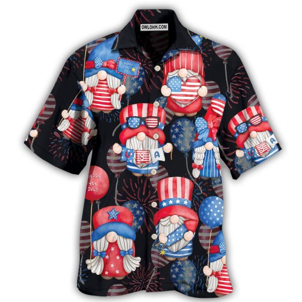 Gnome America Independence Day Fourth of July - Hawaiian Shirt Jezsport.com