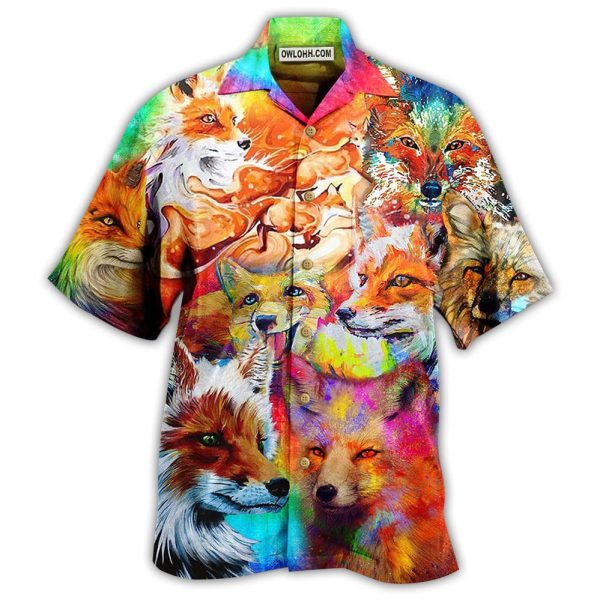 Fox Beautiful Painting Style - Hawaiian Shirt Jezsport.com