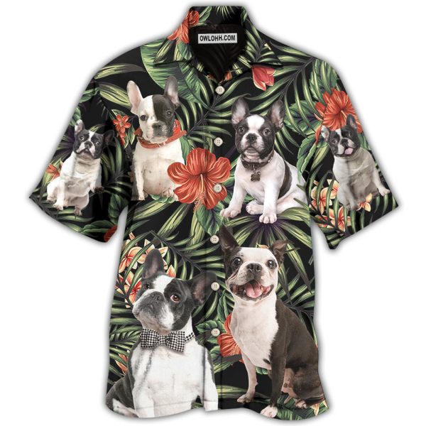 French Bulldog Tropical Floral Style - Hawaiian Shirt Jezsport.com