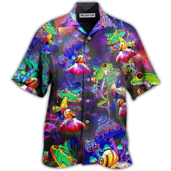 Frog Colorful Galaxy Mushroom - Hawaiian Shirt Jezsport.com