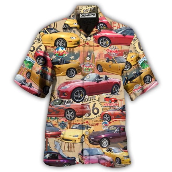 Car Road Route Vintage Style - Hawaiian Shirt Jezsport.com