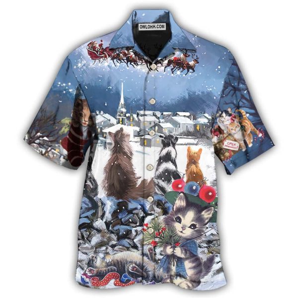 Cat Hope Chrismas Night - Hawaiian Shirt Jezsport.com