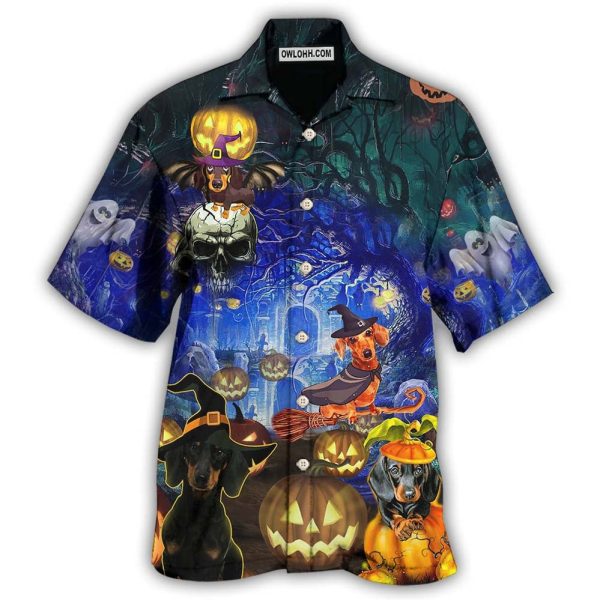 Halloween Dachshund And Dogs - Hawaiian Shirt Jezsport.com