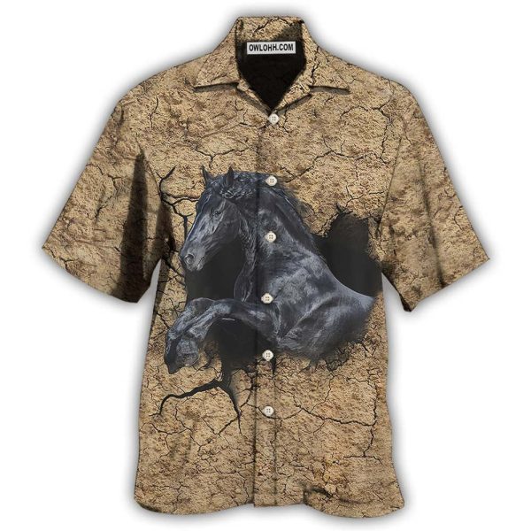 Horse Black Darkness - Hawaiian Shirt Jezsport.com