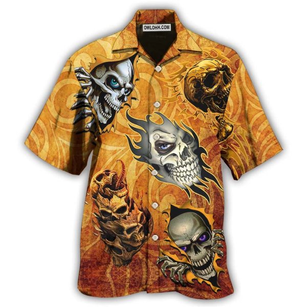 Skull And Fire My Style - Hawaiian Shirt Jezsport.com