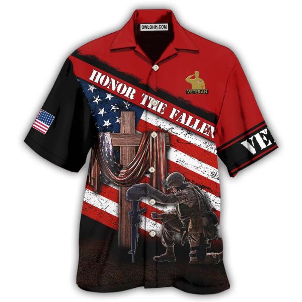 Veteran Honor The Fallen Memory With Cross - Hawaiian Shirt Jezsport.com