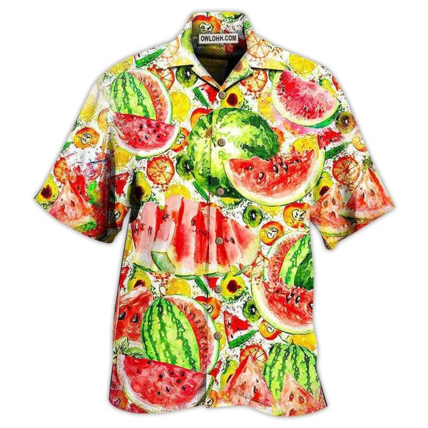 Fruit Summer Time Watermelon - Hawaiian Shirt Jezsport.com