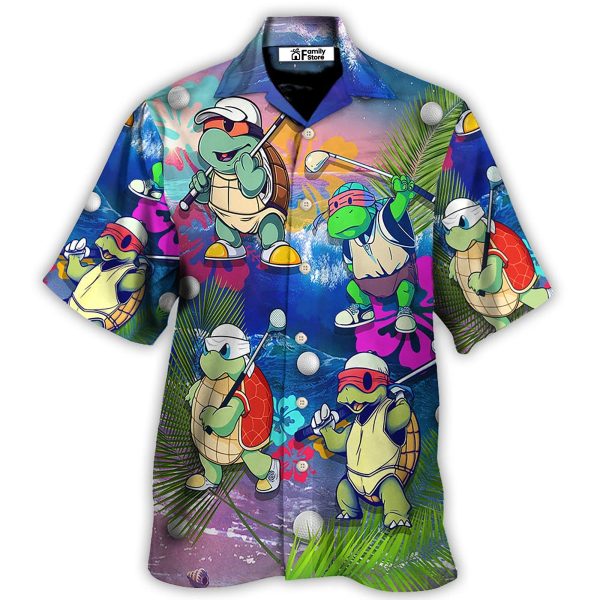 Funny Turtle Playing Golf In The Beach I'd Tap That - Hawaiian Shirt Jezsport.com