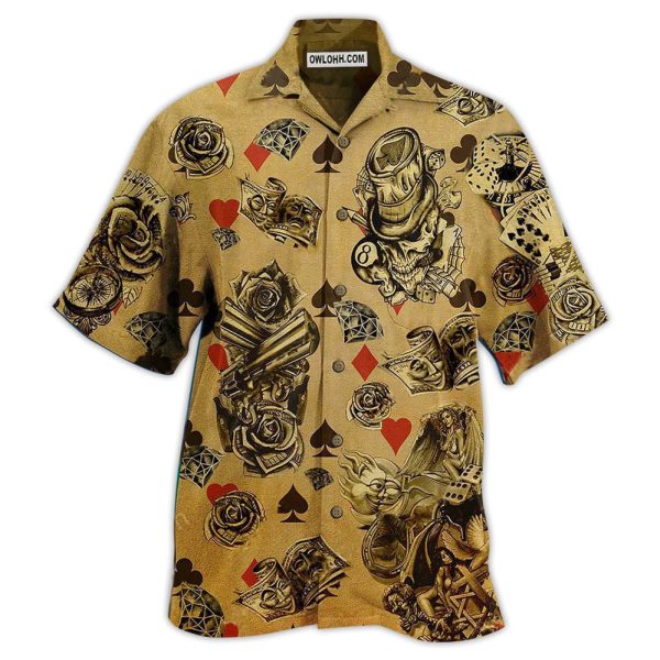 Gambling Flowers Skull - Hawaiian Shirt Jezsport.com